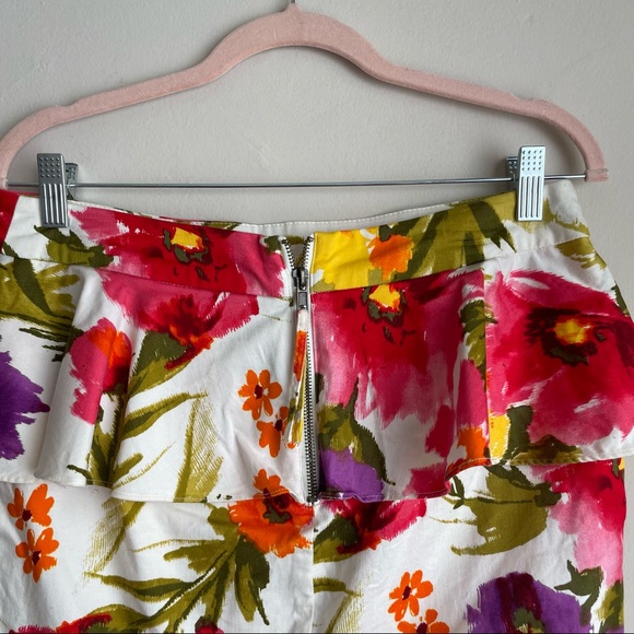 Forever 21 Colorful Floral Peplum Skirt - Picture 4 of 6